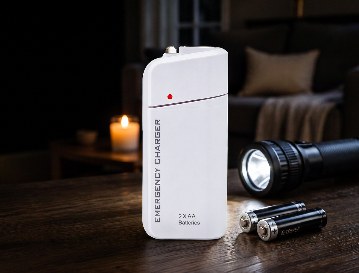 AA-Batterie-Powerbank mit LED-Taschenlampe – Zusätzliche Energie für Ihr Smartphone im Notfall