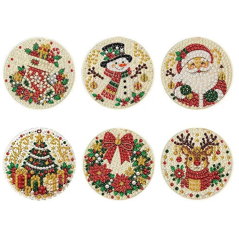 6er-Set DIY-Diamantmalerei-Set für Weihnachtsdekorationen