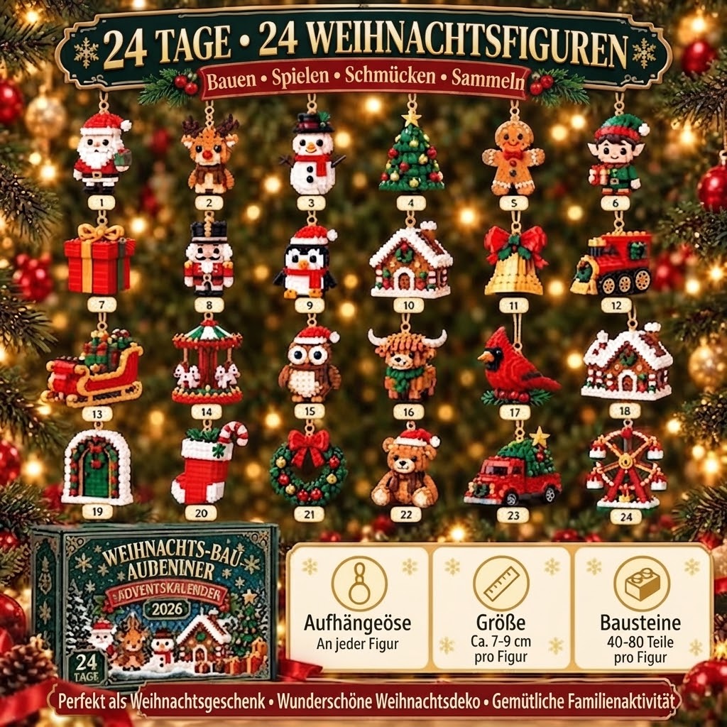Weihnachtliches Bauen – Baue jeden Tag eine neue Weihnachtsfigur bis Heiligabend.