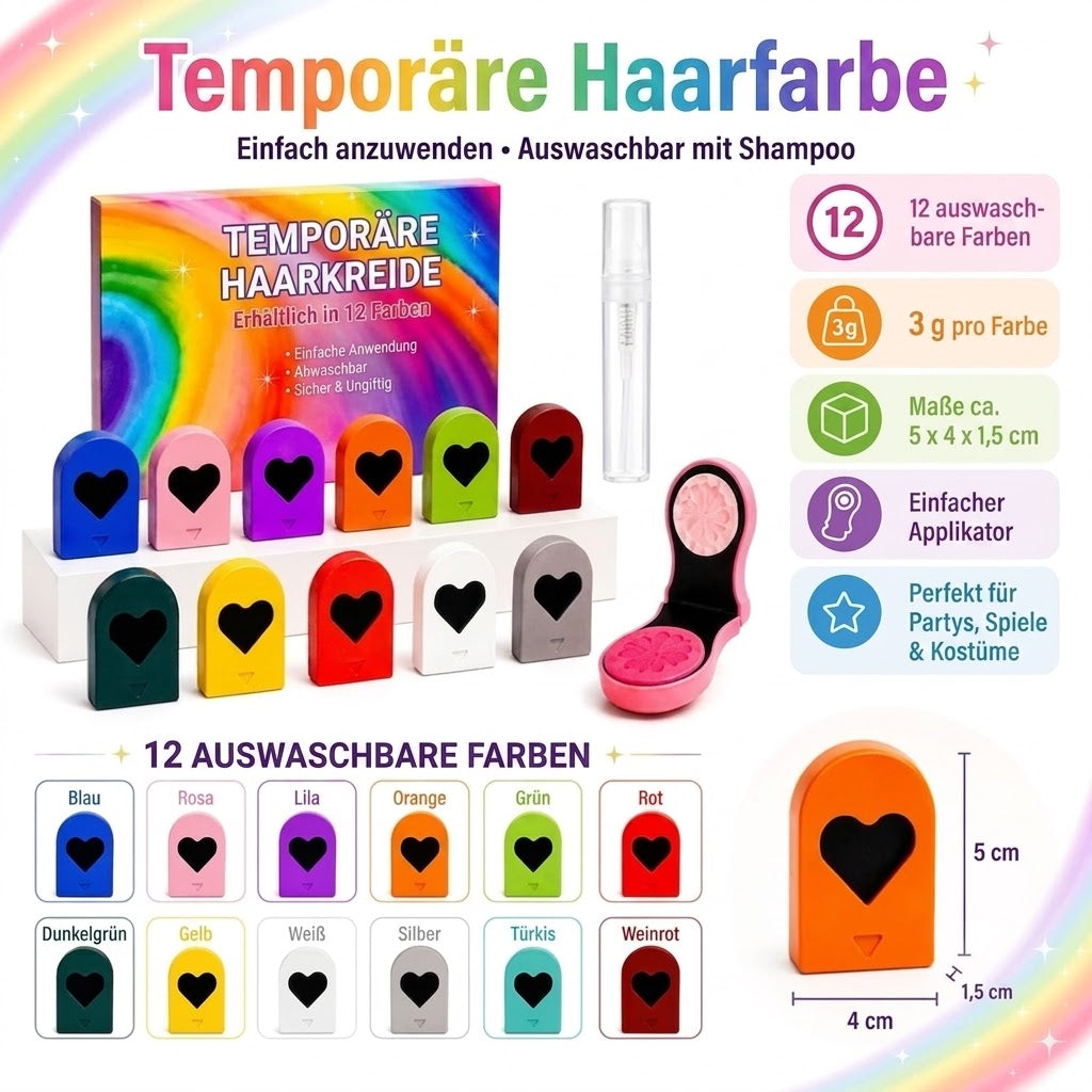 ColorPop Haar kreide-Stifte â 12 auswaschbare Farben