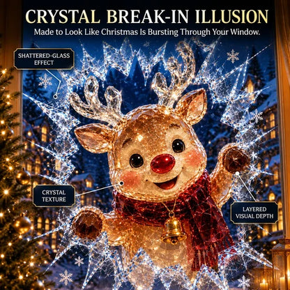 3D-Weihnachtsaufkleber mit Bruchglaseffekt