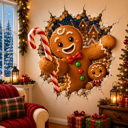 „Durchbruch“-Weihnachtsaufkleber – Kreativer 3D-Sticker für Fenster und Wände