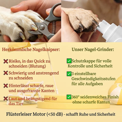 Elektrische Krallenfeile für Haustiere mit LED-Betriebsanzeige