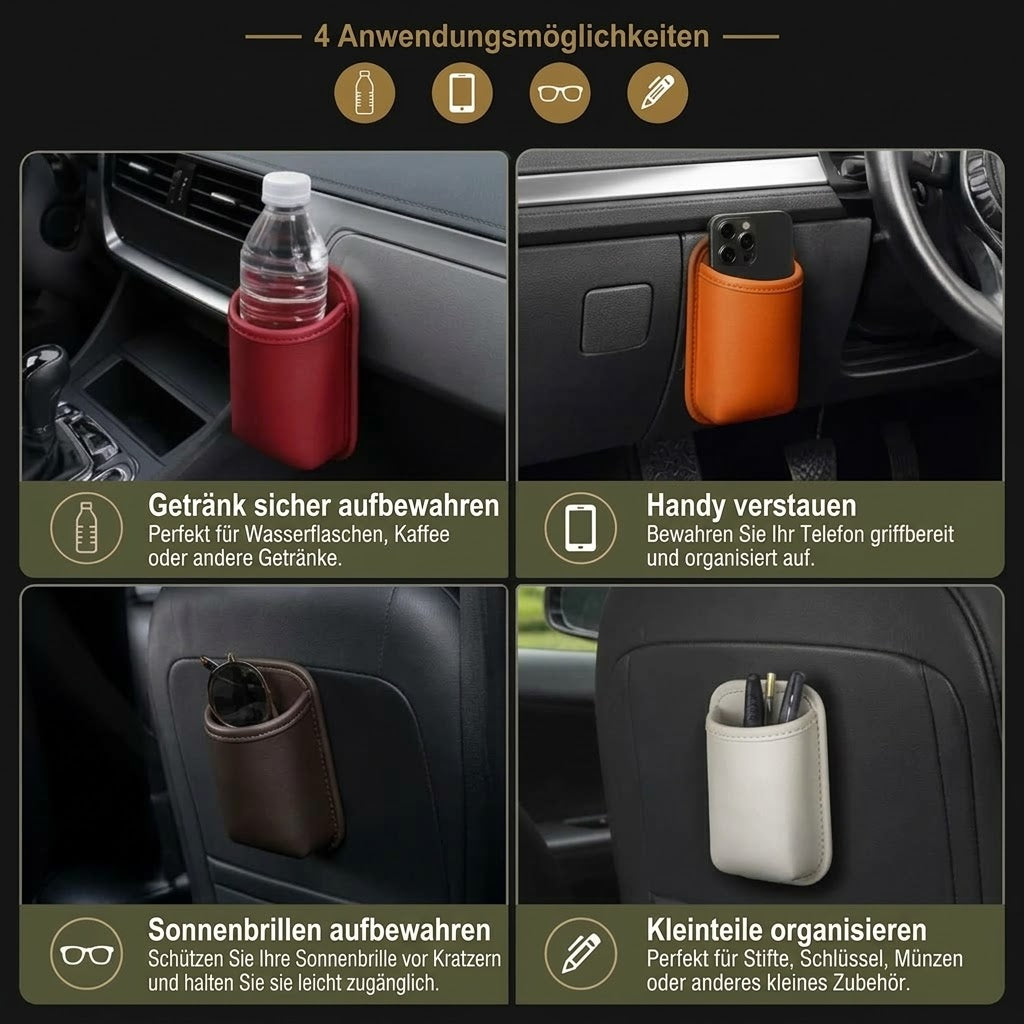 Universeller Becherhalter und multifunktionaler Auto-Organizer – Für Wasserflaschen und Zubehör
