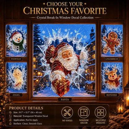 3D-Weihnachtsaufkleber mit Bruchglaseffekt