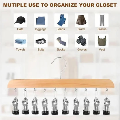 Kleiderbügel mit 10 Clips – Platzsparender Trockner für Socken und Unterwäsche