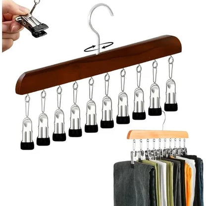 Kleiderbügel mit 10 Clips – Platzsparender Trockner für Socken und Unterwäsche