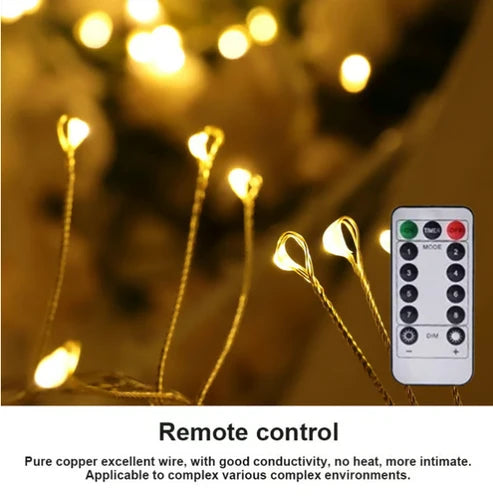 LED-Kupferdraht-Lichterkette mit Büschel-Effekt