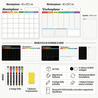 Magnetischer Familienplaner – Monats-, Wochen- und Tagesplaner