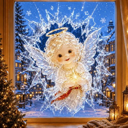 3D-Weihnachtsaufkleber mit Bruchglaseffekt