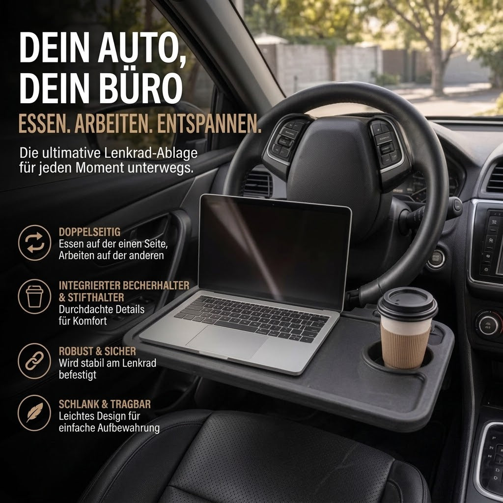 Beidseitiger Auto-Lenkradtisch – Laptop- & Tablett-Ablage
