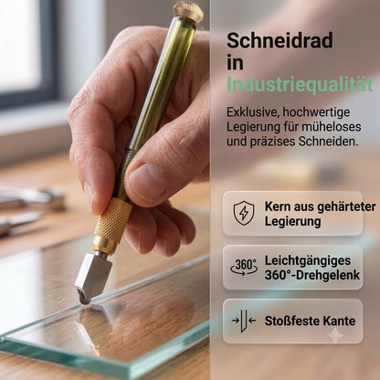 Professioneller Diamant-Glasschneider – Schneidrad aus gehärteter Legierung