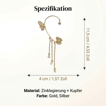 Schlichte Clip-On-Ohrringe mit Schmetterlings- und Blumenmotiven sowie Quasten – Elegant, komfortabel und ganz ohne Ohrlöcher tragbar