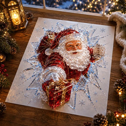 3D-Weihnachtsaufkleber mit Bruchglaseffekt