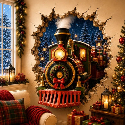 „Durchbruch“-Weihnachtsaufkleber – Kreativer 3D-Sticker für Fenster und Wände