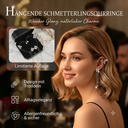 Schlichte Clip-On-Ohrringe mit Schmetterlings- und Blumenmotiven sowie Quasten – Elegant, komfortabel und ganz ohne Ohrlöcher tragbar