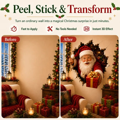 „Durchbruch“-Weihnachtsaufkleber – Kreativer 3D-Sticker für Fenster und Wände
