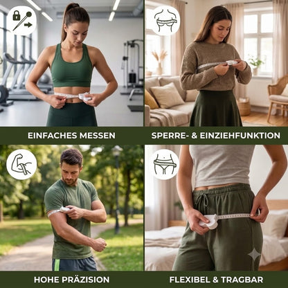 Automatisches, einziehbares 3D-Körpermaßband – Präzises Messen von Taille, Hüfte, Brust und Armen