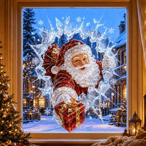 3D-Weihnachtsaufkleber mit Bruchglaseffekt