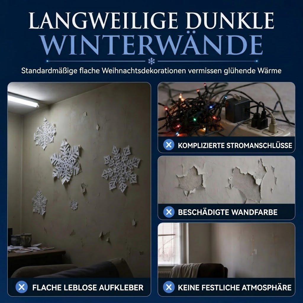 Leuchtender Wandaufkleber mit Schneeflockenmuster