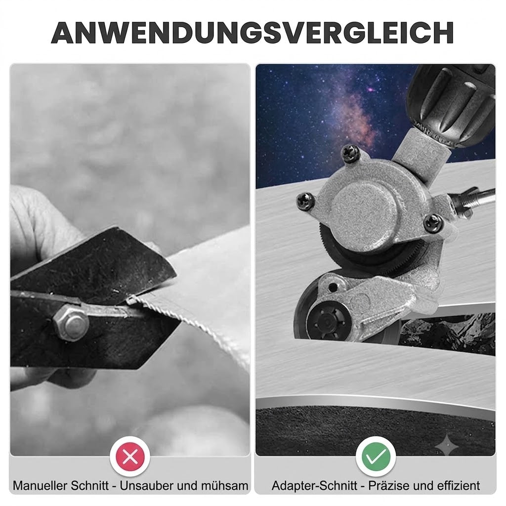 Blechschneide-Aufsatz für Bohrmaschinen – Elektrische Metallschere & Blechschneider