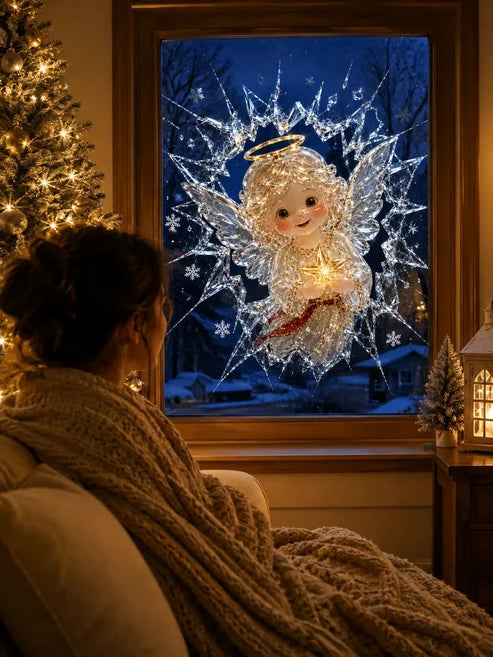 3D-Weihnachtsaufkleber mit Bruchglaseffekt