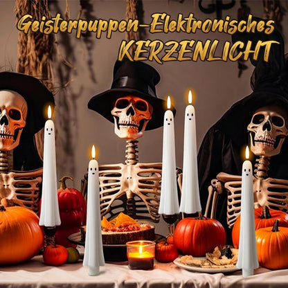 Fernbedienbare LED-Geisterkerzen mit 3D-Flamme | 1 Set (2 Stück)