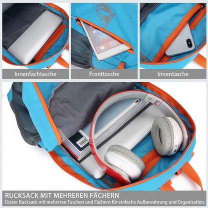 50 % RABATT -  Vom Wandern bis zum Strandurlaub: Dieser reißfeste und wasserdichte Rucksack mit Diebstahlschutztasche und 7 Fächern ist faltbar und leicht zu transportieren – Ihr idealer Begleiter für Jeden Tagesausflug!