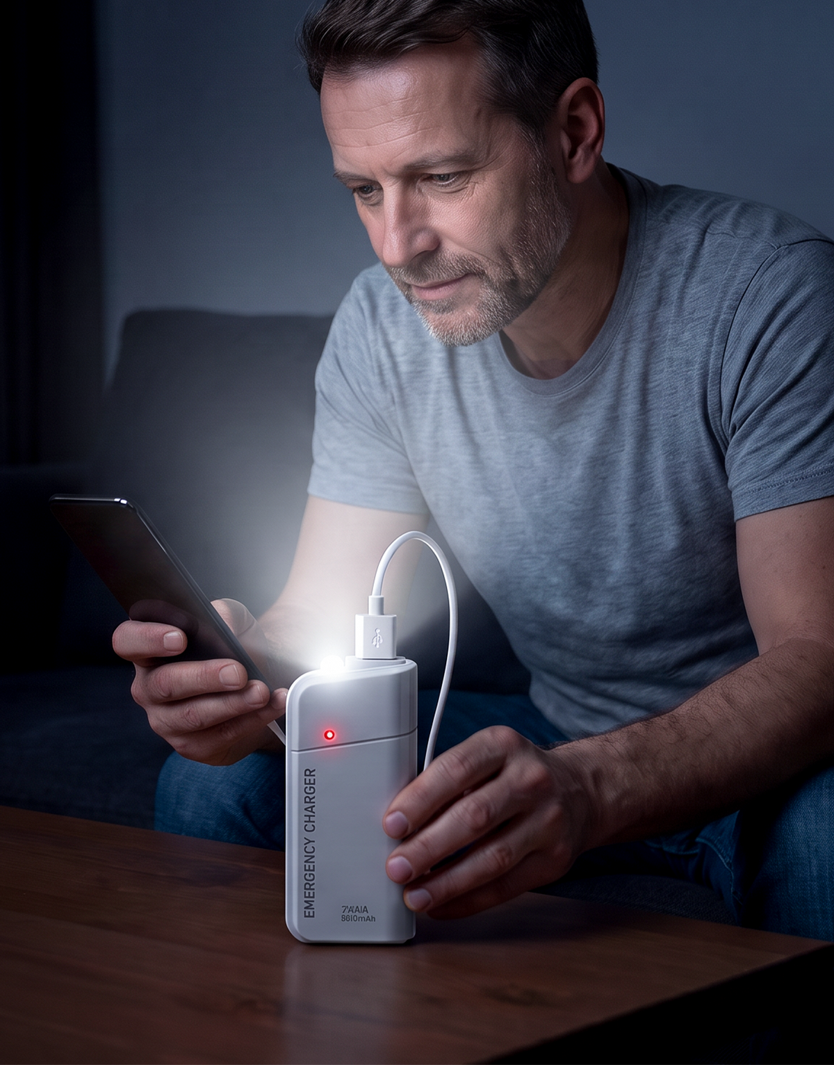 AA-Batterie-Powerbank mit LED-Taschenlampe – Zusätzliche Energie für Ihr Smartphone im Notfall