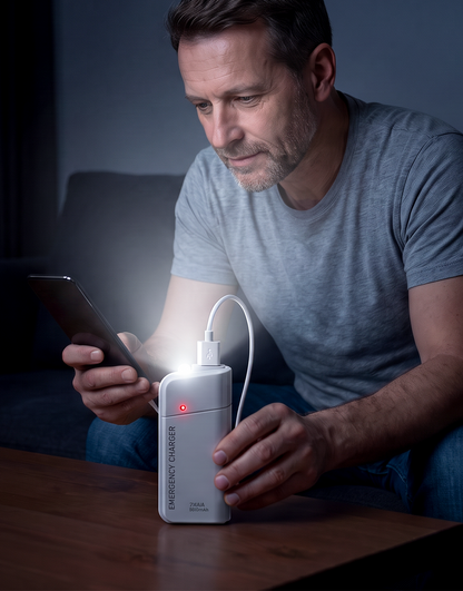 AA-Batterie-Powerbank mit LED-Taschenlampe – Zusätzliche Energie für Ihr Smartphone im Notfall