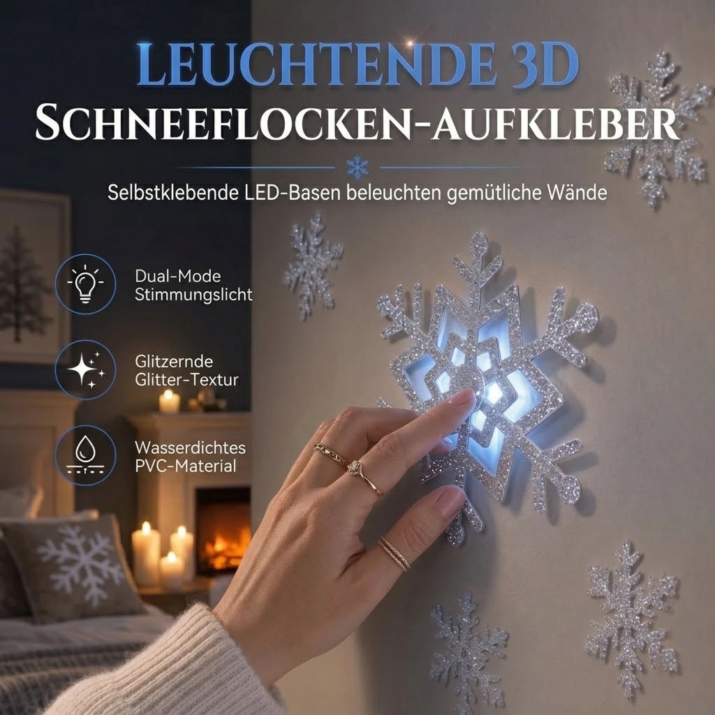 Leuchtender Wandaufkleber mit Schneeflockenmuster