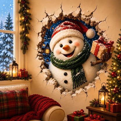 „Durchbruch“-Weihnachtsaufkleber – Kreativer 3D-Sticker für Fenster und Wände