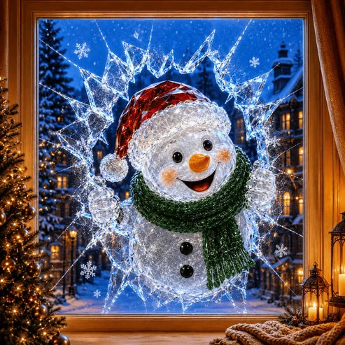 3D-Weihnachtsaufkleber mit Bruchglaseffekt