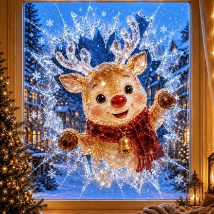 3D-Weihnachtsaufkleber mit Bruchglaseffekt