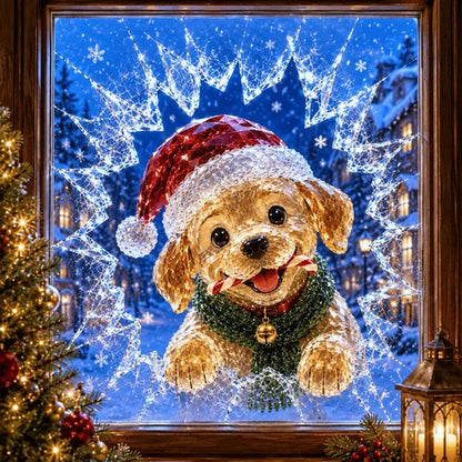 3D-Weihnachtsaufkleber mit Bruchglaseffekt