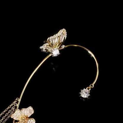 Schlichte Clip-On-Ohrringe mit Schmetterlings- und Blumenmotiven sowie Quasten – Elegant, komfortabel und ganz ohne Ohrlöcher tragbar
