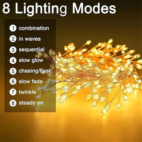 LED-Kupferdraht-Lichterkette mit Büschel-Effekt