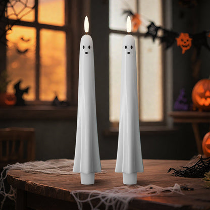 Fernbedienbare LED-Geisterkerzen mit 3D-Flamme | 1 Set (2 Stück)