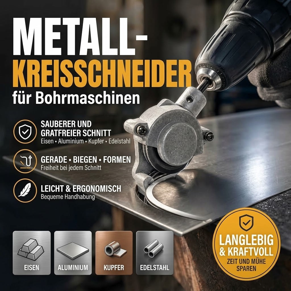 Blechschneide-Aufsatz für Bohrmaschinen – Elektrische Metallschere & Blechschneider