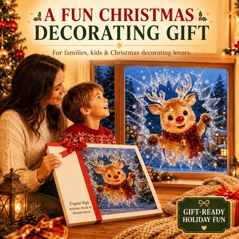 3D-Weihnachtsaufkleber mit Bruchglaseffekt