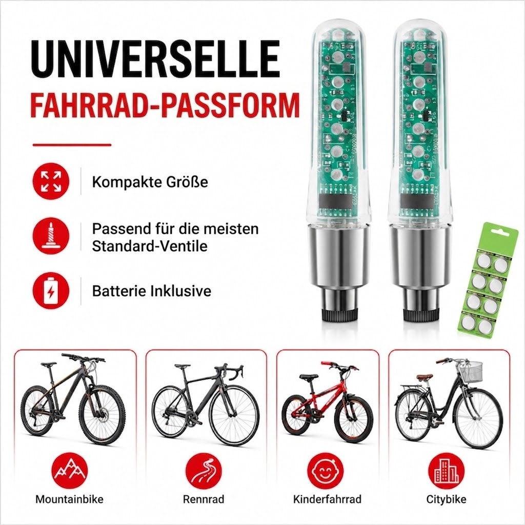 Wasserdichte Fahrrad-Ventilleuchten