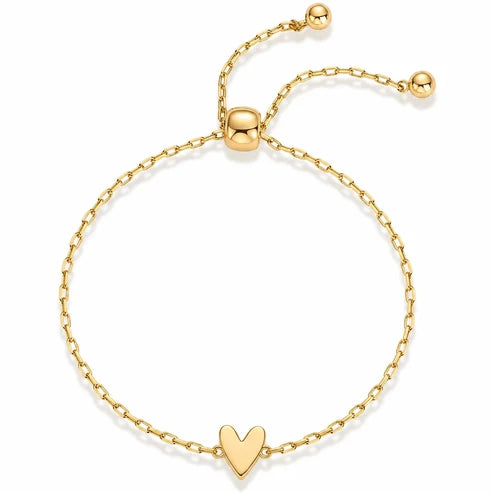 Herz-Armband-Set – 14K vergoldetes Herzarmband