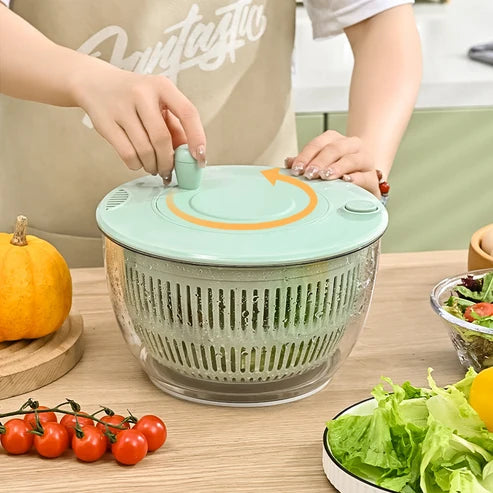 9-in-1 Manueller Zerkleinerer für Salate und Gemüse mit Schleuderfunktion