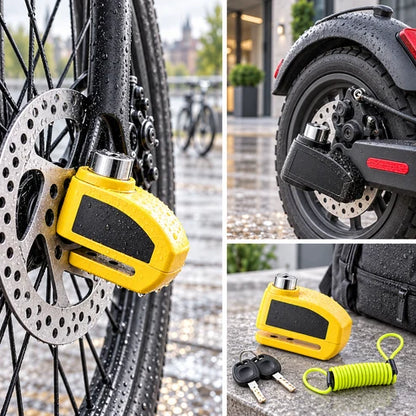 110 dB Alarm-Bremsscheibenschloss – Bremsscheibenschloss für Fahrräder, Mopeds und Motorräder