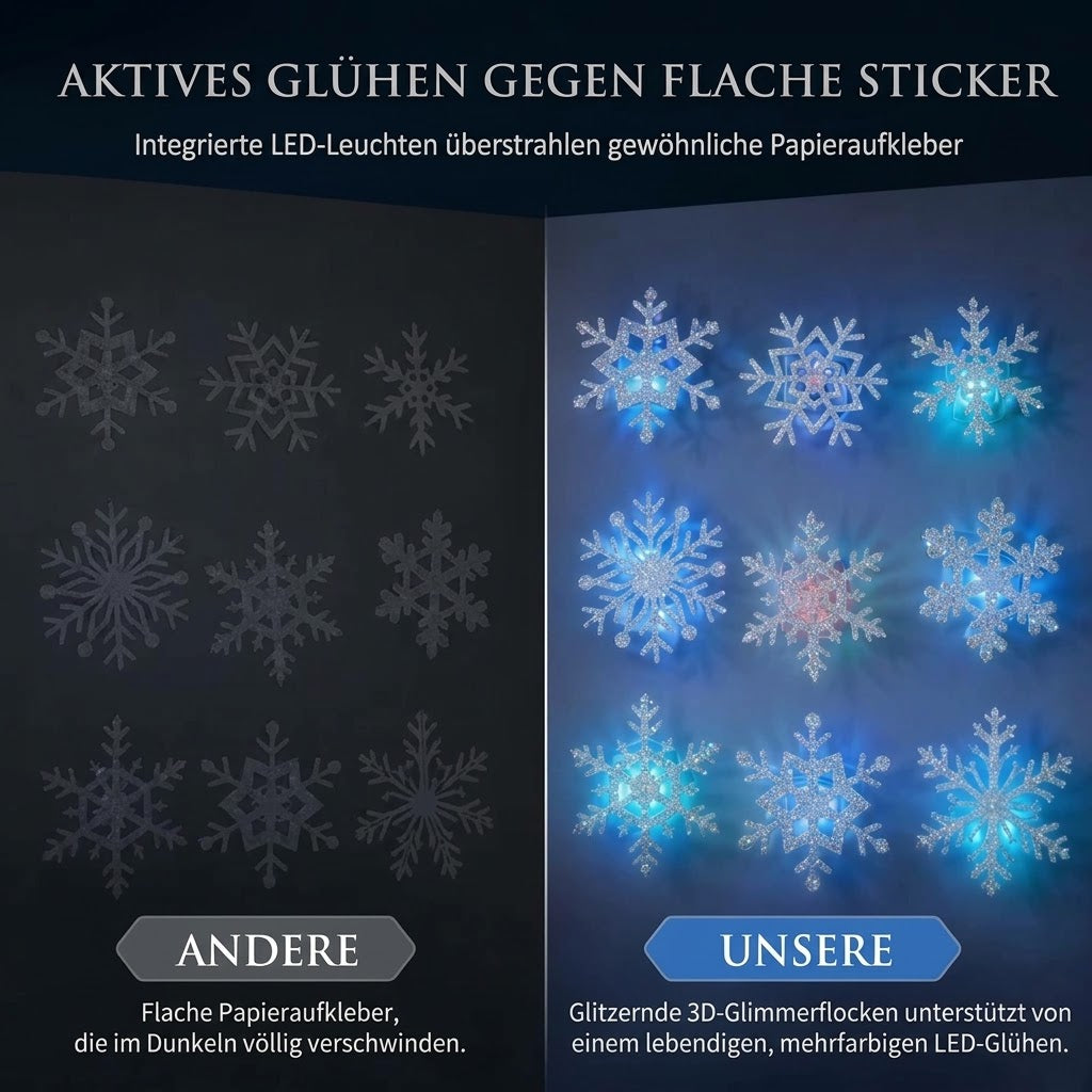 Leuchtender Wandaufkleber mit Schneeflockenmuster