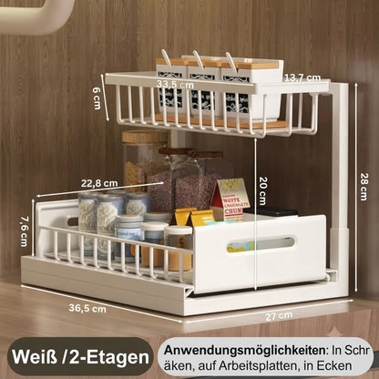 2-stöckiges herausziehbares Regal für Unterschränke