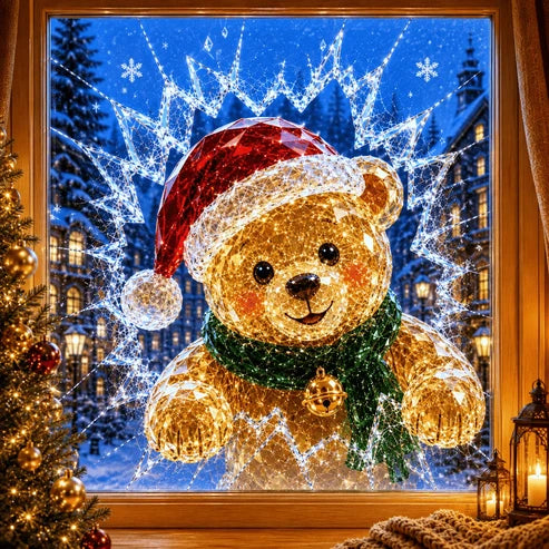 3D-Weihnachtsaufkleber mit Bruchglaseffekt