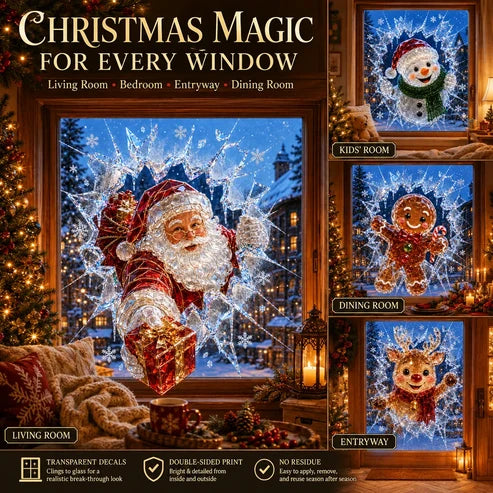 3D-Weihnachtsaufkleber mit Bruchglaseffekt