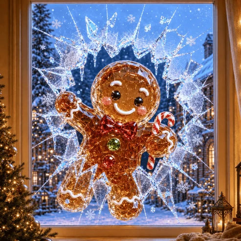 3D-Weihnachtsaufkleber mit Bruchglaseffekt