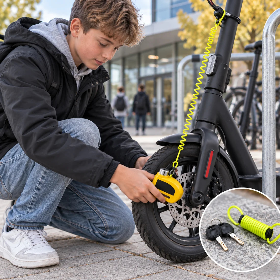 110 dB Alarm-Bremsscheibenschloss – Bremsscheibenschloss für Fahrräder, Mopeds und Motorräder